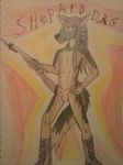  bayonet boots canine clothed clothing collar color_pencil communism crossdressing dog drawing footwear german_shepherd girly gun hair hammer hammer_sickle invalid_color invalid_tag knife long_hair mammal panties politics purple_hair ranged_weapon shepard_sovitskii_dog shotgun sickle tools traditional_media_(artwork) underwear weapon 