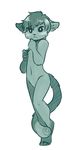  ambiguous_gender blush cute feline lith mammal monochrome nude simple_background white_background yukikitty 