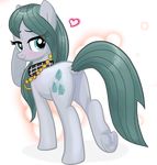  &lt;3 2016 alpha_channel blue_eyes blush cloudy_quartz_(mlp) cutie_mark earth_pony equine eyewear female feral friendship_is_magic fur glasses green_hair grey_fur hair hi_res horse looking_at_viewer looking_back mammal my_little_pony pencils_(artist) pony scarf simple_background smile solo tongue tongue_out transparent_background 