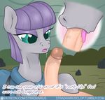  2016 clothing dialogue duo earth_pony english_text equine erection female feral friendship_is_magic hair half-closed_eyes hooves horse human male male/female mammal maud_pie_(mlp) my_little_pony open_mouth oral outside patreon penis pony purple_hair sex stradivarius text tongue 