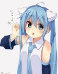  animal_ears aqua_eyes aqua_hair bad_id bad_pixiv_id cat_ears cherii_(cherry_sister) detached_sleeves hatsune_miku long_hair necktie open_mouth paw_pose simple_background solo twintails twitter_username upper_body vocaloid 