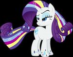  2016 blue_eyes cutie_mark equine female feral friendship_is_magic frown fur hair horn horse long_hair looking_back low_res mammal multicolored_hair my_little_pony pony purple_hair rainbow_hair rarity_(mlp) simple_background solo unicorn 