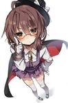  absurdres bow brown_eyes brown_hair cape glasses gloves greatmosu hand_on_hip hat hat_bow highres red-framed_eyewear solo sparkling_eyes thighhighs touhou usami_sumireko white_background white_legwear 