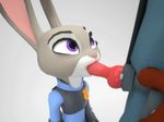  2016 3d_(artwork) animal_genitalia animal_penis animated anthro canine canine_penis cgi clothed clothing digital_media_(artwork) disney duo erection fellatio female fox fur grey_fur interspecies invalid_color judy_hopps knot lagomorph long_ears looking_up male male/female mammal multicolored_fur necktie nick_wilde oral orange_fur penis pink_nose police_uniform predator/prey purple_eyes rabbit red_fox sex simple_background two_tone_fur uniform zootopia 