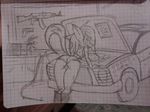  anthro butt car clothed clothing female furnaz mammal photo plushie shorts traditional_media_(artwork) vehicle weapon 