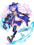  artist_request blue_eyes chiliarch_(elsword) crown elsword female full_body horns luciela_r._sourcream pigtails solo thighhighs white_background white_hair young 