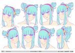  1girl aqua_eyes aqua_hair bare_shoulders blue_eyes blue_hair concept_art female girl_(anime_expo) kami-sama_(girl) me!me!me! short_twintails twintails 