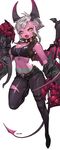  alternate_costume bad_id bad_twitter_id black_sclera breasts claws cleavage commentary_request cropped_vest demon_girl demon_tail demon_vi demon_wings fangs gauntlets goggles goggles_around_neck highres horns league_of_legends looking_at_viewer medium_breasts midriff nabicarol_(na_lolol) navel open_clothes pink_skin pointy_ears short_eyebrows solo tail tattoo torn_clothes twitter_username vi_(league_of_legends) white_hair wings yellow_eyes 