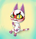  animal_crossing animal_genitalia annoyed anthro balls barbed_penis cat feline hi_res kabuki_(animal_crossing) looking_at_viewer male mammal nintendo nude pawpads penis sheath signature sitting solo tapering_penis video_games wattacat 