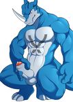  abs anthro athletic balls biceps big_muscles blue_skin cum cum_drip digimon dragon dripping erection exveemon fangs grey_skin horn humanoid_penis male markings masturbation muscular muscular_male nude nuroi pecs penile_masturbation penis pose precum scalie simple_background solo squating thick_penis uncut white_background 