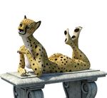  2016 3d_(artwork) anthro black_nose breasts brown_eyes brown_fur butt cgi cheetah digital_media_(artwork) featureless_breasts feline female fur hattonslayden hi_res legs_up looking_at_viewer lying mammal nude on_front simple_background solo spots white_background white_fur yellow_fur 