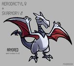  aerodactyl ambiguous_gender hybrid nintendo pok&eacute;mon pokebreeder skarmory video_games 