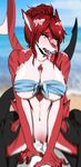  ahegao beach black_skin blurred_background blush bra bukkake claws clothed clothed_sex clothing cum cum_drip cum_everywhere cum_in_hair cum_in_mouth cum_in_pussy cum_inside cum_on_body cum_on_chest cum_on_face cum_on_shoulder cum_on_tongue cum_overflow detailed_background digital_media_(artwork) dripping duo ear_piercing ehbear female fish fucked_silly fur hair half-closed_eyes hand_on_thigh hi_res leg_grab long_tail male male/female marine messy motion_lines multicolored_fur piercing pointy_ears red_eyes red_hair red_skin riptide seaside sex shark sharp_teeth sloppy_seconds solo_focus teeth tongue tongue_out underwear white_skin 