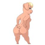  2016 anus blonde_hair blush breasts butt digital_media_(artwork) disney dmv_pig_(zootopia) eyebrows eyelashes female green_eyes hair lonbluewolf looking_at_viewer looking_back mammal nipples nude open_mouth pig porcine presenting presenting_anus presenting_hindquarters presenting_pussy pussy slightly_chubby solo tongue white_sclera zootopia 