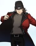  aragaki_shinjirou beanie coat hat highres male_focus persona persona_3 simple_background smile solo splashbrush white_background 