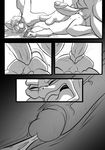  2016 anal anthro balls big_balls canine comic cum cum_inside cum_on_penis digital_drawing_(artwork) digital_media_(artwork) erection eyes_closed feet fellatio fur group group_sex hi_res machamp machoke male male/male mammal monochrome mouse multi_penis muscular nintendo oral penis pok&eacute;mon rodent ryusuke573 sex spa teeth text threesome tongue tongue_out video_games xalex1 