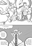  2016 anthro balls big_balls blood canine clothed clothing comic digital_drawing_(artwork) digital_media_(artwork) english_text feet fur group group_sex hi_res legendary_pok&eacute;mon lugia male male/male mammal monochrome mouse muscular nidoking nintendo nude pok&eacute;mon rodent ryusuke573 sex spa teeth text threesome tongue tongue_out video_games xalex14 