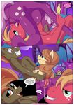 anthro anthrofied bbmbbf big_macintosh_(mlp) blue_eyes breasts brown_hair butt cheerilee_(mlp) clitoris comic cutie_mark dialogue earth_pony english_text equine female freckles friendship_is_magic green_eyes hair horse male male/female mammal my_little_pony nipples nude oral penis pony purple_body purple_hair pussy pussy_juice red_body sex smile teeth text titfuck tongue tongue_out 