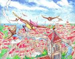  bridge city flying no._017 paper pidgeotto pidgey pokemon river water 