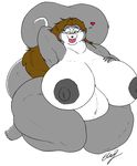  &lt;3 anthro areola big_areola big_breasts big_butt big_nipples breasts buckteeth butt curled_tail eth_(artist) eyewear female front_view glasses hair hand_behind_head hand_on_breast huge_breasts huge_butt huge_thighs lina_(eth) lips long_hair long_tail looking_at_viewer mammal nipples obese one_eye_closed overweight rodent signature solo squirrel teeth thick_bottom_lip thick_lips thick_tail toe_curl wink 