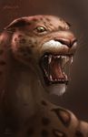  ambiguous_gender drooling fangs feline feral fur green_eyes leopard mammal portrait ralph04art realistic sabor saliva snarling solo spots spotted_fur tarzan tongue whiskers 