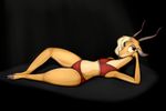  antelope anthro bikini clothed clothing disney female fur gazelle gazelle_(zootopia) looking_at_viewer mammal monohors3 simple_background solo swimsuit underwear zootopia 