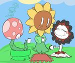  eyes_closed flora_fauna flower freckles lips mario_bros nintendo not_furry piranha_plant plant plants_vs_zombies smile sunflower super_mario_sunshine unknown_artist vampire vampire_sunflower video_games 