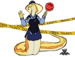 alien anthro breasts clothing female hat police police_tape reptile scalie scrapples2 smile snake solo stop_sign uniform video_games viper_(x-com) x-com zero_punctuation 