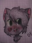  &lt;3 :d anime blush cat cute darkgrim2 emo feline girly goth invalid_background looking_at_viewer male mammal paper safe shy solo tag tagme traditional_media_(artwork) ukedog 