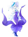  bad_id bad_pixiv_id blue_eyes detached_sleeves dress florges full_body gen_6_pokemon hat high_heels kgbt_i long_hair open_mouth personification pokemon purple_dress purple_footwear shoes solo standing white_background white_hair 