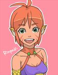  animal_ears breasts breath_of_fire breath_of_fire_ii bustier caramel_pitfall cat_ears facial_mark furry green_eyes lowres orange_hair pointy_ears red_hair rinpoo_chuan short_hair small_breasts solo 