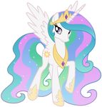  cutie_mark equine feathered_wings feathers female feral friendship_is_magic fur hair horn long_hair looking_at_viewer mammal multicolored_hair my_little_pony princess_celestia_(mlp) solo white_fur winged_unicorn wings 