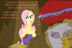  avian dialogue dragon egg english_text equine female feral fluttershy_(mlp) friendship_is_magic gilda_(mlp) gryphon hair laugh mammal my_little_pony niggerfaggot pegasus pink_hair text wings 