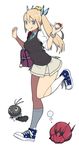  :q accio bag blue_eyes bracelet butterfly_hair_ornament full_body gen_5_pokemon gen_6_pokemon hair_ornament jewelry joltik kneehighs leg_up light_brown_hair long_hair necktie poke_ball pokemon pokemon_(creature) scatterbug school_uniform shoes shoulder_bag side_ponytail simple_background skirt sleeves_pushed_up sneakers standing standing_on_one_leg striped striped_neckwear tongue tongue_out venipede vest white_background white_legwear 