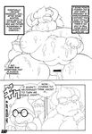  2009 anthro big_breasts black_and_white blush bowser breasts censored comic crossgender cum cum_everywhere cum_in_pussy cum_inside edit female hi_res koopa male mario_bros messy monochrome morbidly_obese musclegut muscular muscular_female muscular_male nintendo nude obese overweight overweight_female overweight_male pussy queen royalty scalie text translated video_games yellow-dragon 