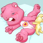  &lt;3 anal anal_penetration bear blue_eyes blush breasts care_bears clitoris cub cum cum_in_ass cum_inside featureless_chest female flat_chested from_behind_position fur mammal maverick penetration pink_fur pussy sex tears young 