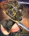  armor ass breasts character_request curvy helmet itachou large_breasts panties ponytail solo sword thick_thighs thighhighs thighs underwear weapon wide_hips 