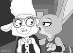  alfa995 animated caprine dawn_bellwether disney eyewear female female/female glasses judy_hopps lagomorph licking mammal rabbit sheep tongue tongue_out zootopia 