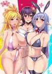  animal_ears ashling_(no-plan) bad_id bad_twitter_id bikini bikini_top blonde_hair blue_hair blush breasts bunny_ears elf flower hair_flower hair_ornament huge_breasts kawasumi_rei_(ashling) long_hair looking_at_viewer multiple_girls o-ring open_mouth original pointy_ears purple_eyes rufe_(ashling) sakuya_(ashling) swimsuit 