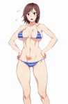  1girl bikini breasts kazama_asuka large_breasts pixiv_manga_sample simple_background solo tekken tetsuo_(tetuo1129) white_background 