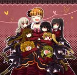  :&lt; asmodeus beatrice beelzebub belphegor bug butterfly fang hug insect leviathan_(umineko) lucifer mammon multiple_girls necktie pink_neckwear satan stakes_of_purgatory suzushiro_kurumi thighhighs umineko_no_naku_koro_ni 