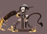  :p bad_id bad_pixiv_id behemoth demon_girl demon_tail ganesagi horns huge_weapon long_hair orange_eyes original ponytail solo sword tail thighhighs tongue tongue_out weapon white_hair 