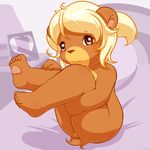  bear blonde_hair brown_eyes brown_fur cub female fur hair mammal maverick nude pawpads pussy young 