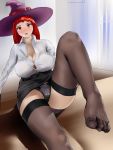  legs ol panties pantyhose red_eyes red_hair underwear witch 