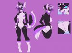  2016 anthro anus areola big_areola big_breasts black_fur blue_eyes breasts butt butt_shot canine female fur grey_hair hair hand_on_hip heterochromia lilith_nova looking_at_viewer mammal model_sheet multicolored_hair navel nipples nude open_mouth pawpads purple_background purple_fur purple_hair purple_nose purple_pawpads purple_pussy purple_tongue pussy rear_view red_eyes sif simple_background sm0shy smile solo spots teeth two_tone_hair white_fur wide_hips 