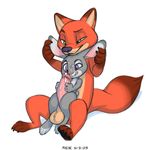  1:1 2016 anthro balls canine cum cum_on_face cum_on_penis disney duo erection female fox fur green_eyes grey_fur handjob happy happy_sex judy_hopps lagomorph male mammal nick_wilde penis rabbit sex smile xylas zootopia 