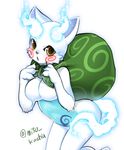  abbreviated_karakusa artist_request blush breasts brown_eyes character_request furry komasan looking_at_viewer nipples youkai_watch 