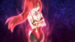  angry animal_ears animal_tail aura breasts bunny_ears bunny_tail bunnysuit cleavage collar cross crossed_arms detached_collar erza_scarlet fairy_tail hair_ornament hair_over_one_eye leotard long_hair pantyhose ponytail red_hair tail wrist_cuffs 