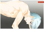  1boy blue_hair blush kuroko_no_basuke male_focus nipples nude sex sweat yaoi 