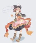  alternate_costume animal_ears bad_id bad_pixiv_id boots bunny_ears commentary_request ears_through_headwear halloween_costume hat hina_(bird_salty) kantai_collection sazanami_(kantai_collection) solo witch witch_hat 